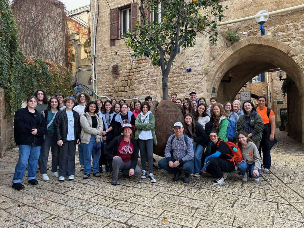 Participants on the Platt Israel trip pose together in the Old City.